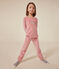 Kinder-Pyjama aus einfarbigem Nicki rosa ROSEWOOD