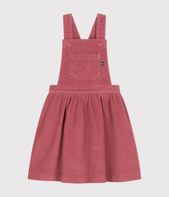 Kinder-Latzkleid aus Fein-Cord für Mädchen rosa ROSEWOOD