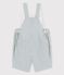 Kurze Baby-Latzhose aus Seersucker blau BRUT/weiss MARSHMALLOW