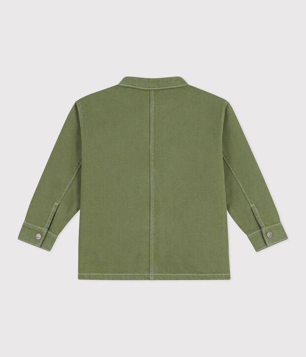 Kinder-Jacke aus einfarbiger Baumwolle OLIVINE