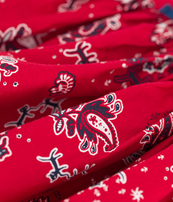 Kinderrock aus Popeline mit Muster für Mädchen rot TERKUIT/weiss MULTICO
