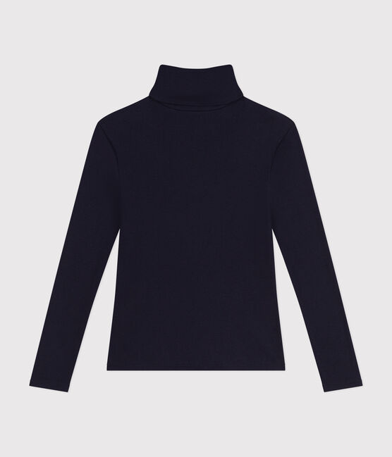 Damen-T-Shirt "L'Iconique" mit Rollkragen im 2x2-Rippstrick blau SMOKING