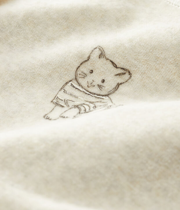 Baby-Strampler aus Nicki f&uuml;r M&auml;dchen mit Katzenmotiv MONTELIMAR CHINE