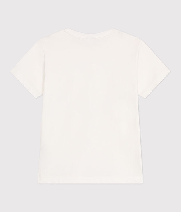 Kurz&auml;rmeliges Kinder-T-Shirt aus bedruckter Baumwolle weiss