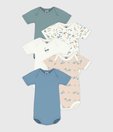 Set kurz&auml;rmelige Baby-Bodys aus bedruckter Baumwolle