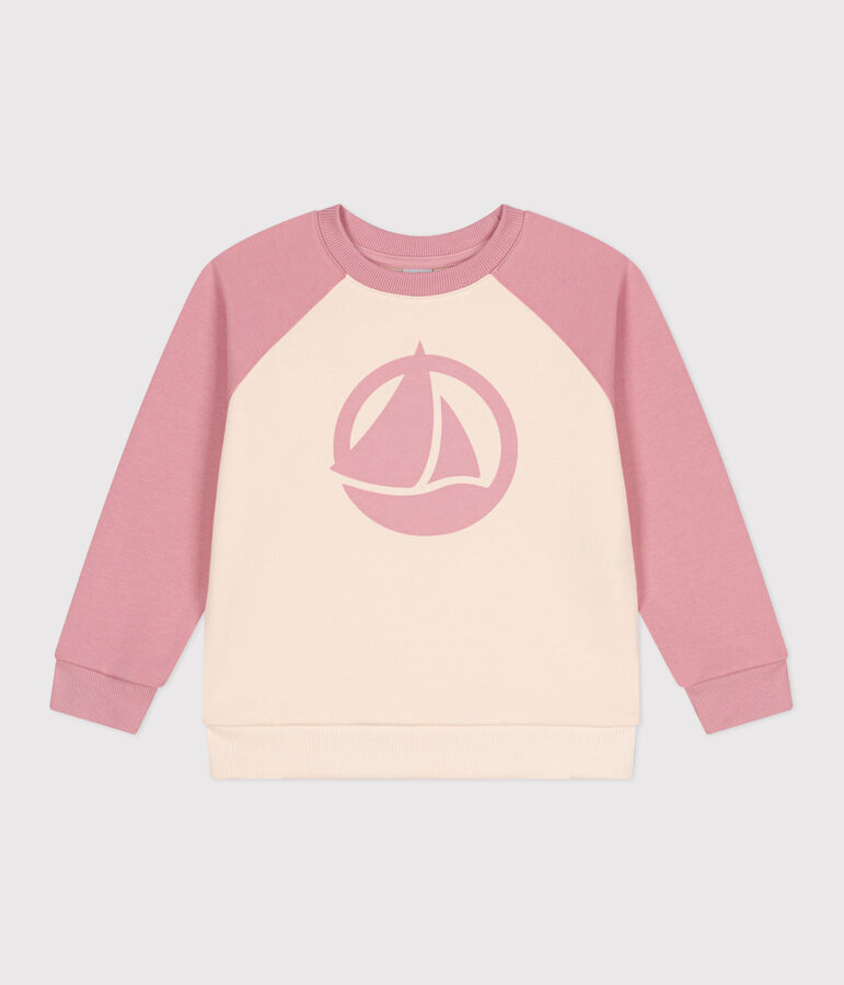 Kinder Unisex-Sweatshirt aus Baumwolle rosa CHARME/weiss MULTICO