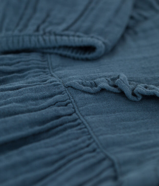 Lang&auml;rmeliges Babykleid aus Musselin grau