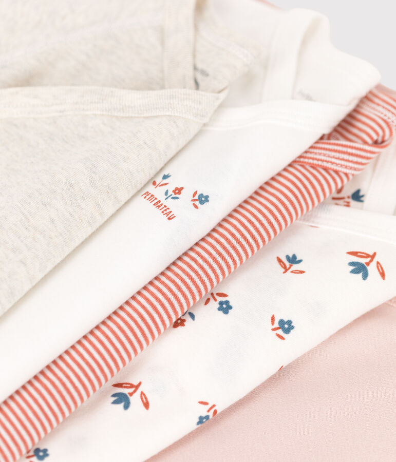 5er-Set lang&auml;rmelige Baby-Bodys aus Baumwolle vielfarbig