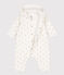 Langer wattierter Baby-Overall aus Baumwolle mit Kapuze weiss MARSHMALLOW/weiss MULTICO