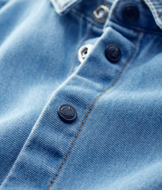 Langärmeliges Baby-Hemd aus leichtem Denim für Jungen blau DENIM CLAIR