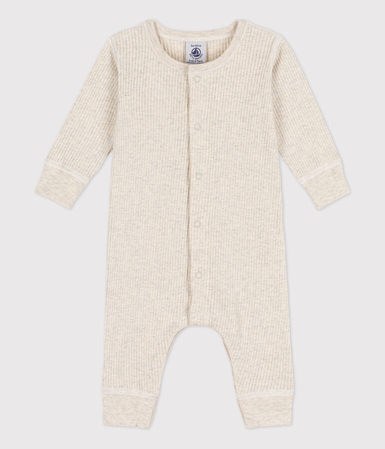 Langer Baby-Overall aus Rippstrick beige MONTELIMAR CHINE