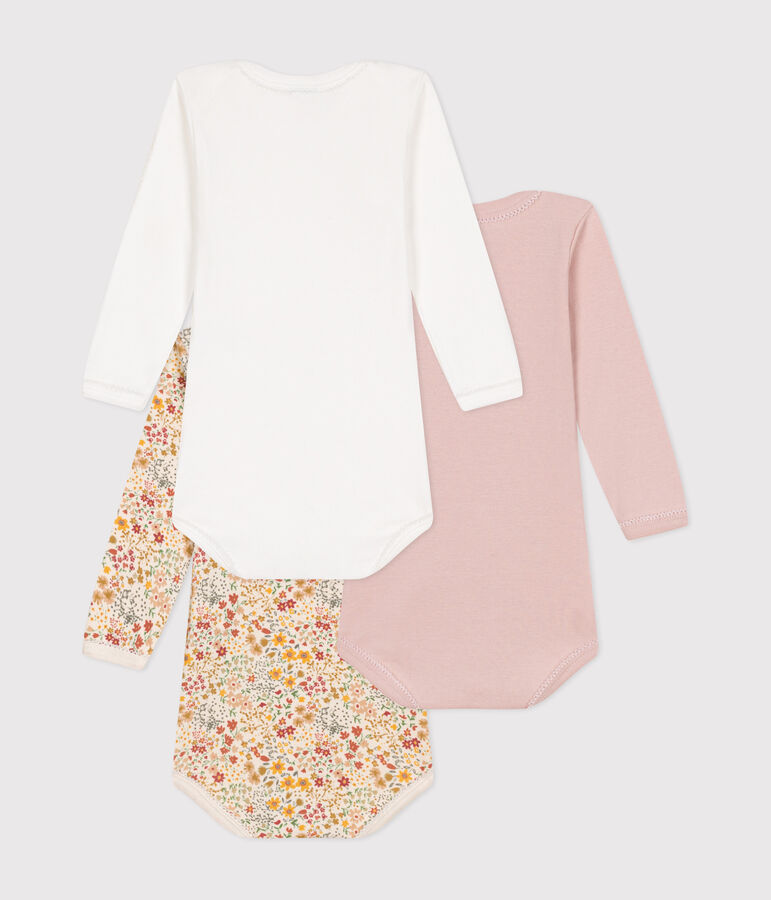5er-Set lang&auml;rmelige Bodys aus Baumwolle mit Blumenmotiv f&uuml;r Babys vielfarbig