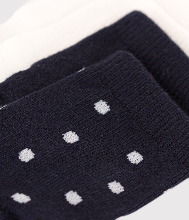 2 Paar Babysocken mit P&uuml;nktchenmuster aus Baumwolle. vielfarbig