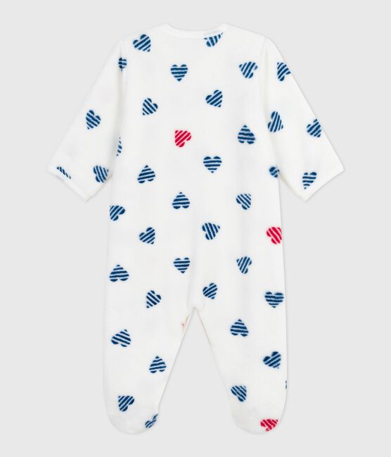 Baby Fleece-Pyjama zum Überziehen mit Herzmotiv  weiss MARSHMALLOW/weiss MULTICO