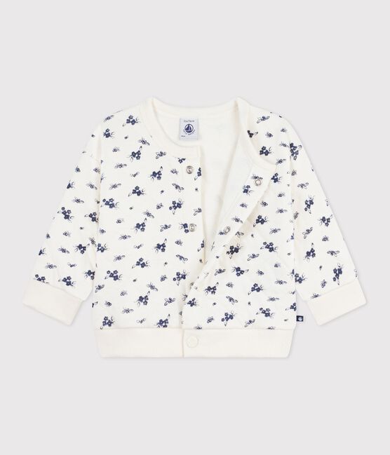 Baby-Cardigan aus Baumwolle mit Blumenmotiv blau MILK/ SOIR