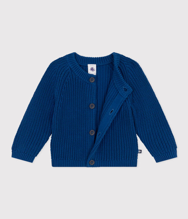 Baby-Cardigan aus Baumwollstrick blau