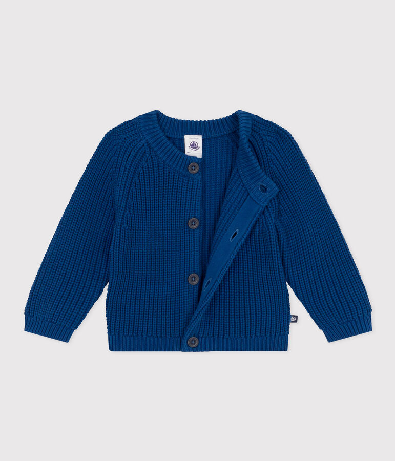 Baby-Cardigan aus Baumwollstrick blau INCOGNITO