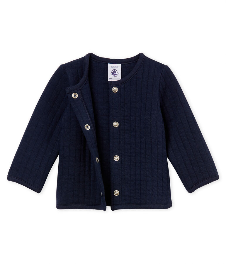 Baby-cardigan aus gestepptem doppeljersey m&auml;dchen blau
