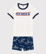 Kinder-Kurzpyjama aus Baumwolle mit Paris-Motiv im Toile-de-Jouy-Stil für Jungen