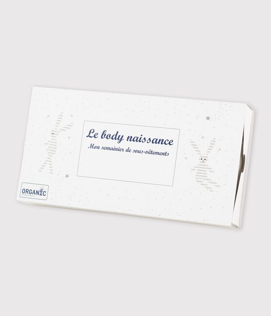 Set mit 5 kurzärmeligen, weißen Baby-Bodys im Kimono-Schnitt aus Bio-Baumwolle variante 1