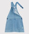 Kinder-Latzkleid aus leichtem Denim für Mädchen blau DENIM CLAIR
