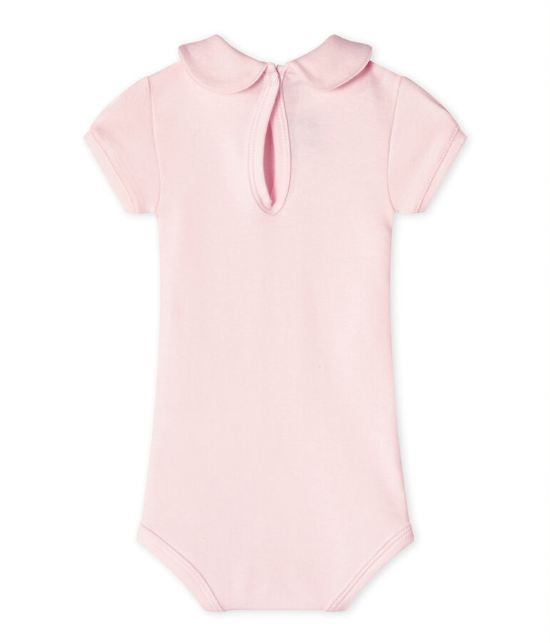 Baby-M&auml;dchen-Body mit Kragen rosa Vienne