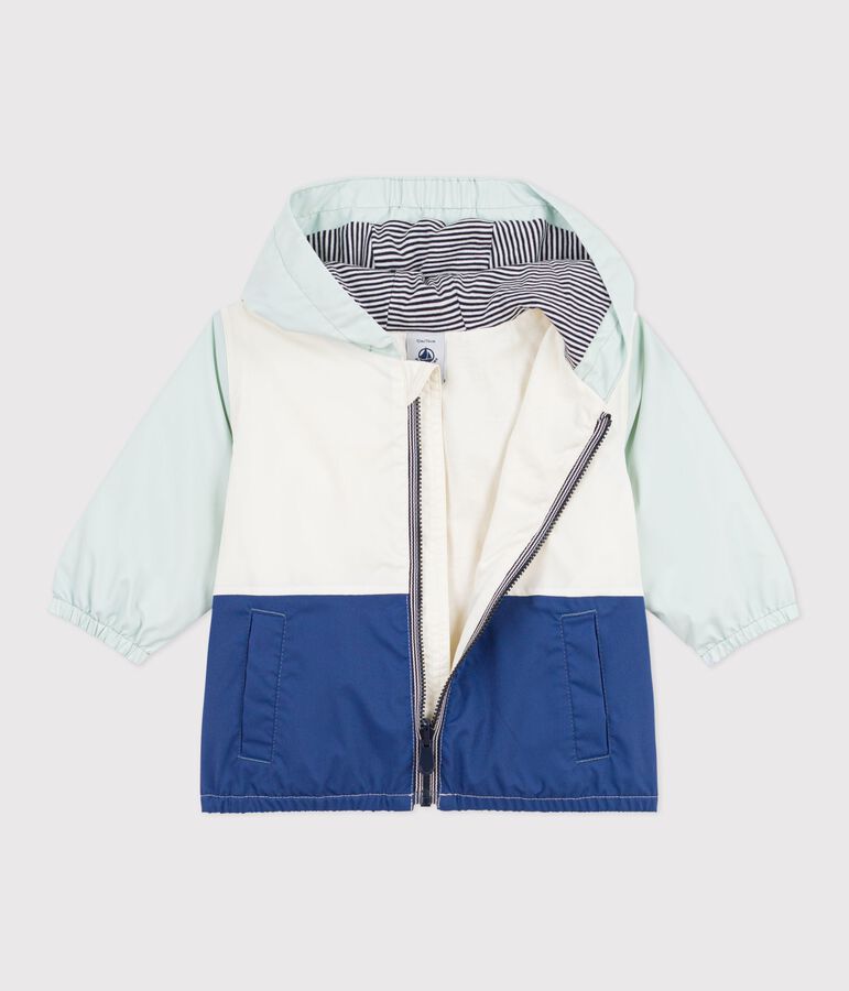 Baby-Windjacke mit Colorblock und Ringelstreifen-Futter blau/vielfarbig