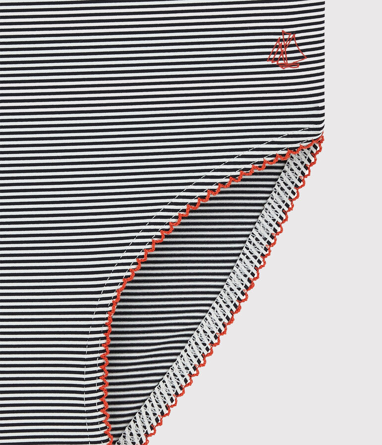 Kinder-Badeanzug f&uuml;r M&auml;dchen blau ABYSSE/weiss LAIT