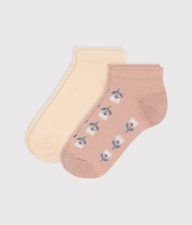 2er-Set gebl&uuml;mte Kindersocken aus Baumwolljersey vielfarbig