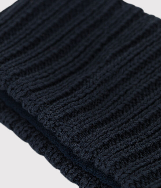Baby-Schlauchschal aus Strick mit Fleece-Futter blau SMOKING