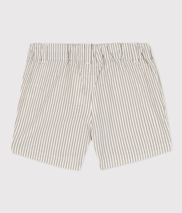 Baby-Shorts aus Seersucker gr&uuml;n/weiss