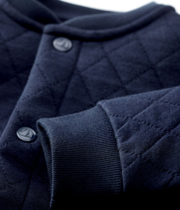 Baby-Cardigan aus gestepptem Doppeljersey blau