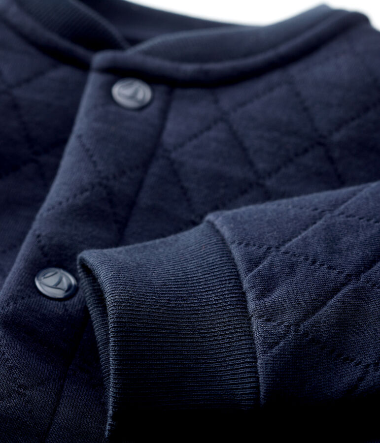 Baby-Cardigan aus gestepptem Doppeljersey blau
