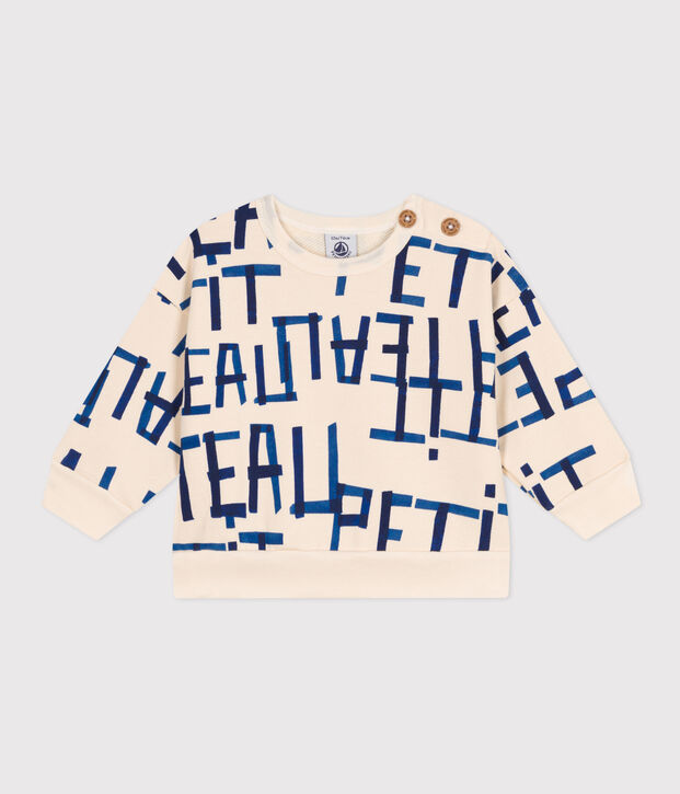 Baby-Sweatshirt aus bedrucktem Molton naturfarben/vielfarbig