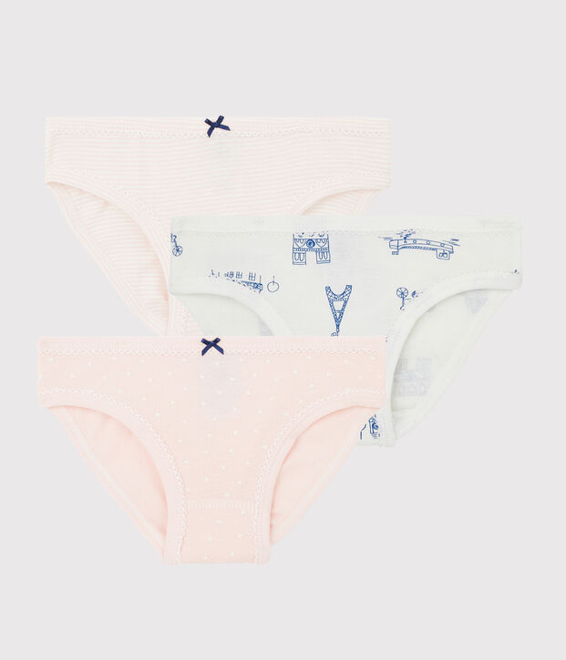 Set mit 3 Unterhosen mit Paris-Print f&uuml;r kleine M&auml;dchen vielfarbig