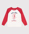 Kinder-Sweatshirt aus bedruckter Baumwolle rot MARSHMALLOW/ SPI