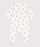 Strampler aus Doppeljersey mit Hasen weiss MARSHMALLOW/grau GRIS
