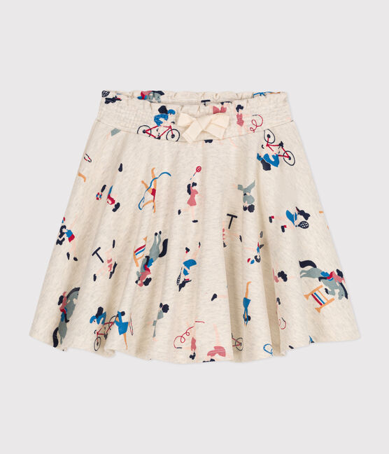 Kinder-Rock aus Molton für Mädchen beige MONTELIMAR/weiss MULTICO
