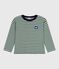 Langärmeliges Kinder-T-Shirt aus Baumwolle mit Streifen grün WILLOW/ MONTELIMAR:WILLOW/ MONTELIMAR