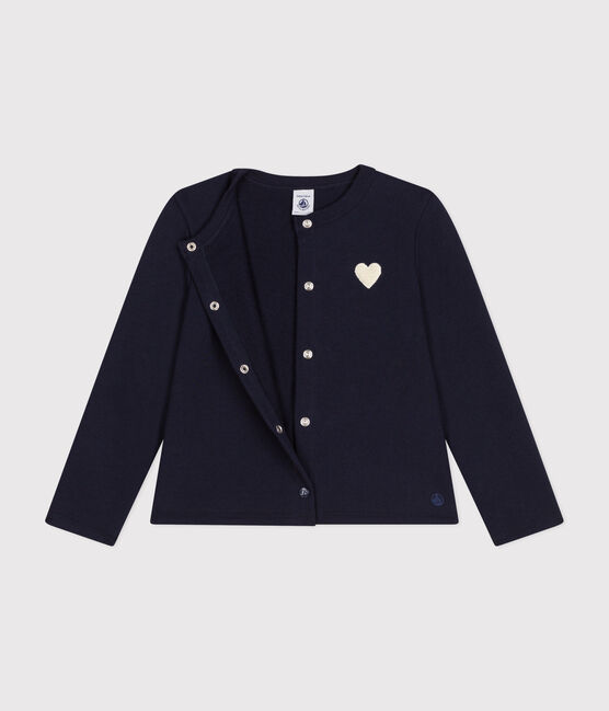 Kinder-Cardigan aus Molton für Mädchen blau SMOKING
