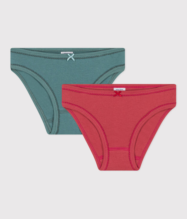 2er-Set Slips aus Baumwolle f&uuml;r M&auml;dchen vielfarbig