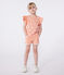 Kurzärmeliges Kinder-T-Shirt aus bedruckter Baumwolle orange ABRICOT/ MARSHMALLOW