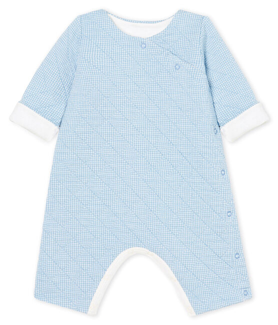 Langer Baby-Overall aus gestepptem Doppeljersey blau ACIER/weiss MARSHMALLOW CN