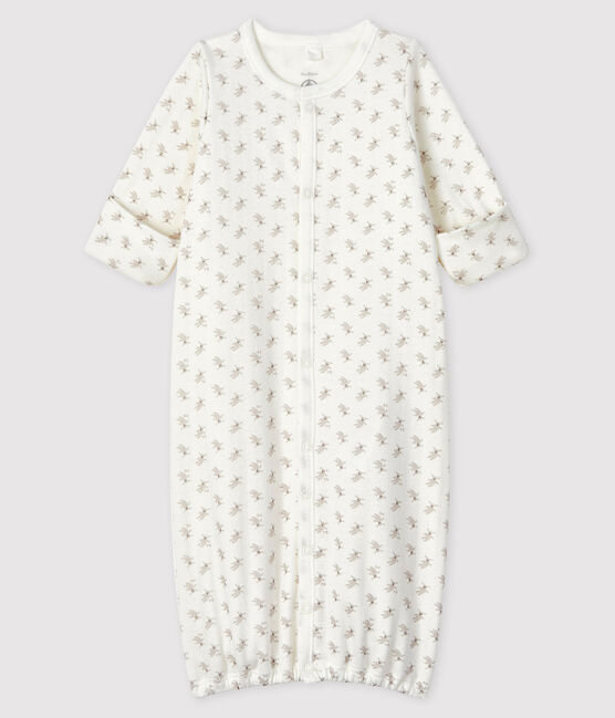 Umwandelbarer Baby-Overall mit Kaninchenprint aus Bio-Baumwolle weiss MARSHMALLOW/weiss MULTICO