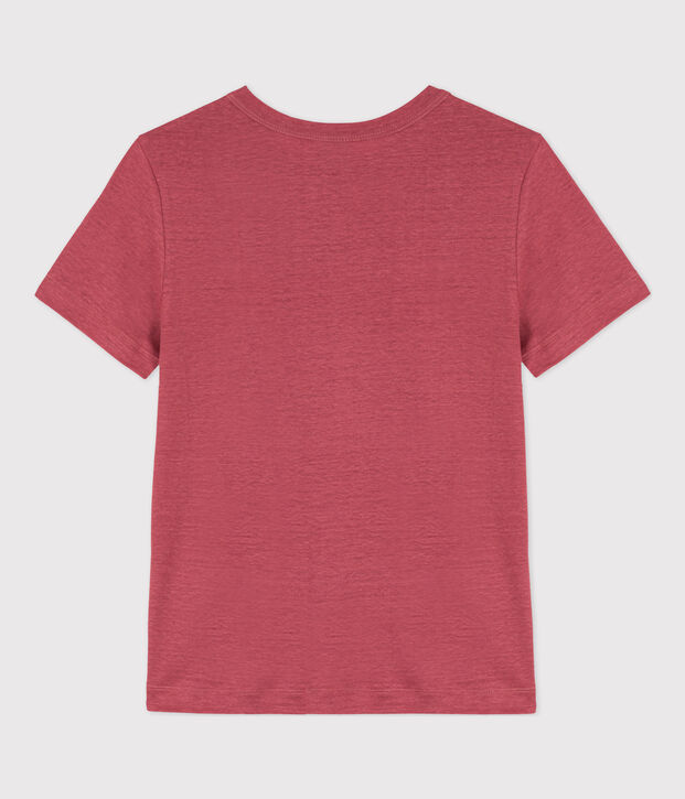 Damen-T-Shirt L&rsquo;ICONIQUE aus Leinen rosa