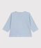 Langärmeliges Baby-T-Shirt aus Baumwolle mit Streifen ADRIATIC/ MARSHMALLOW