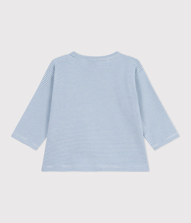 Lang&auml;rmeliges Baby-T-Shirt aus Baumwolle mit Streifen blau/weiss