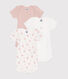 3er-Set kurzärmelige Bodys aus Baumwolle mit Blumenmotiv für Babys