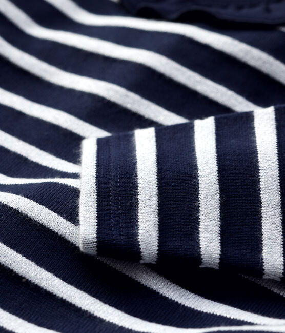 Baby-Bluse aus Baumwolle. blau SMOKING/ MARSHMALLOW ARGENT BRILLANT