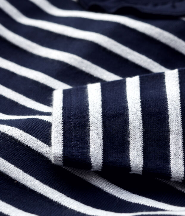 Baby-Bluse aus Baumwolle. blau/MARSHMALLOW ARGENT BRILLANT